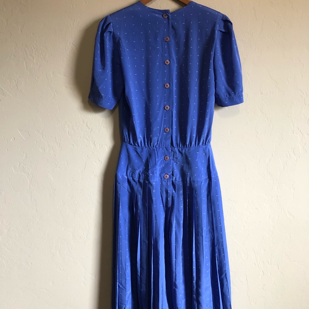 Blue Vintage Dress With Pleats